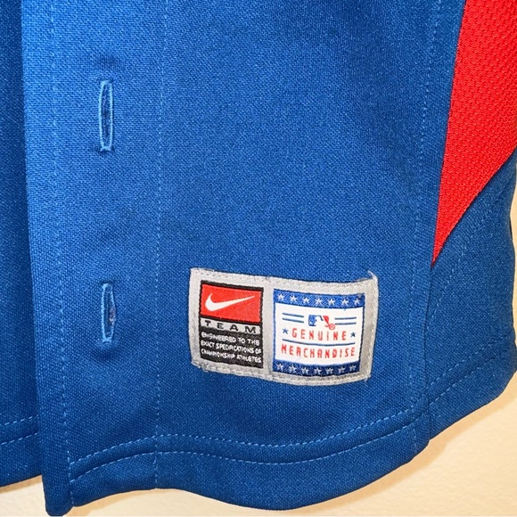 NIKE MLB CHICAGO CUBS button up baseball heavy duty athletic fandom jersey 12 mo - Picture 3 of 5
